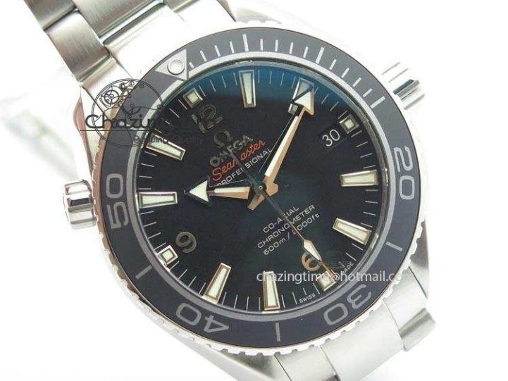 0308 Planet Ocean SS Bp Maker 45mm Black Bezel On SS Bracelet A OnTrend 8218